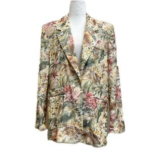San Moire 80’s Vintage Floral Pastel Oversized Retro Spring Mom Grandma Blazer